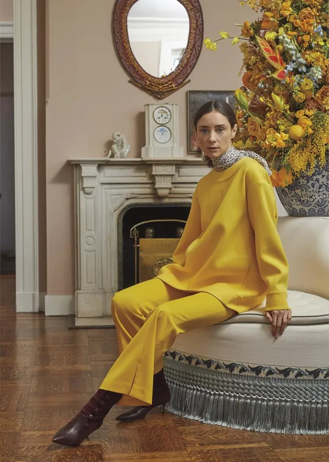 Adam Lippes Pants Bell Crop Pant In Tropical Wool Canary 8211 Women