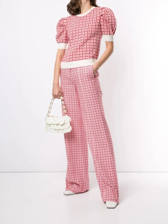 Adam Lippes Pants Pintuck WideLeg Trouser In Cotton Jacquard Houndstooth Houndstooth 8211 Women Adam Lippes Pants Pintuck WideLeg Trouser In Cotton Jacquard Houndstooth Houndstooth 8211 Women