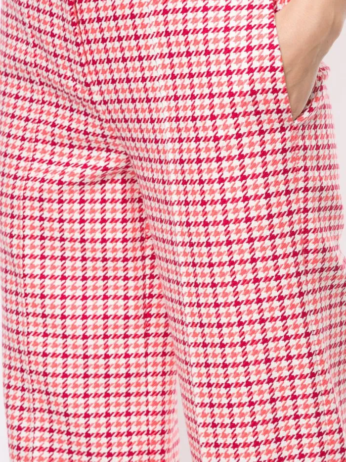 Adam Lippes Pants Pintuck WideLeg Trouser In Cotton Jacquard Houndstooth Houndstooth 8211 Women