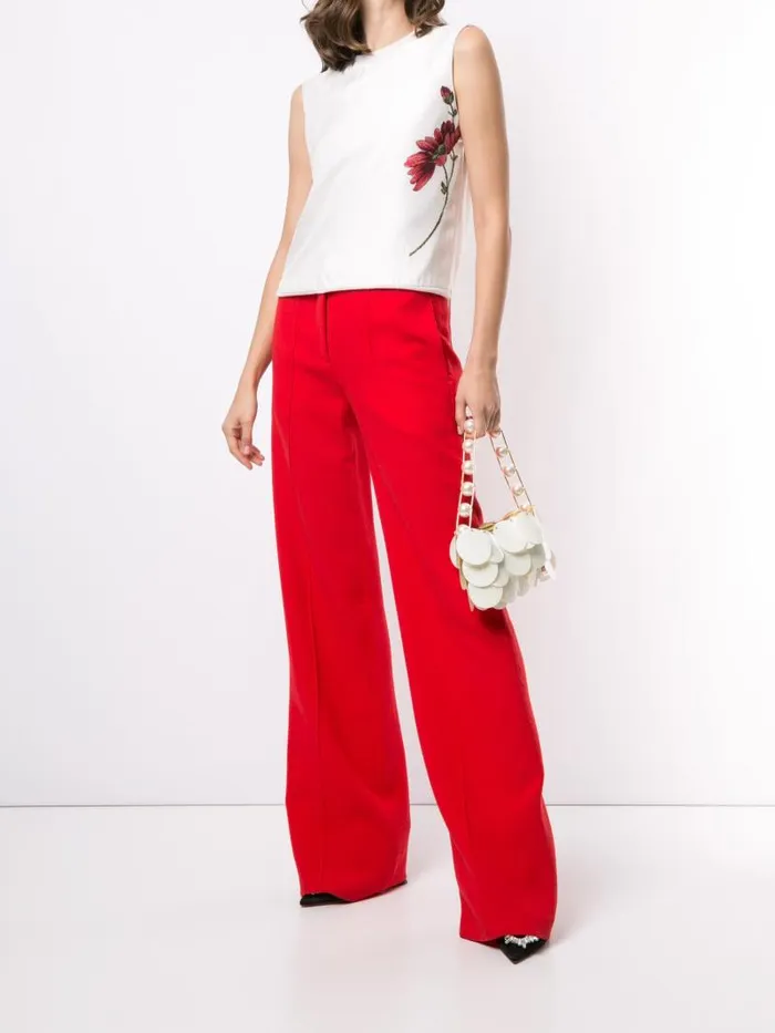 Adam Lippes Pants Pintuck WideLeg Trouser In Wool Crepe Black 8211 Women