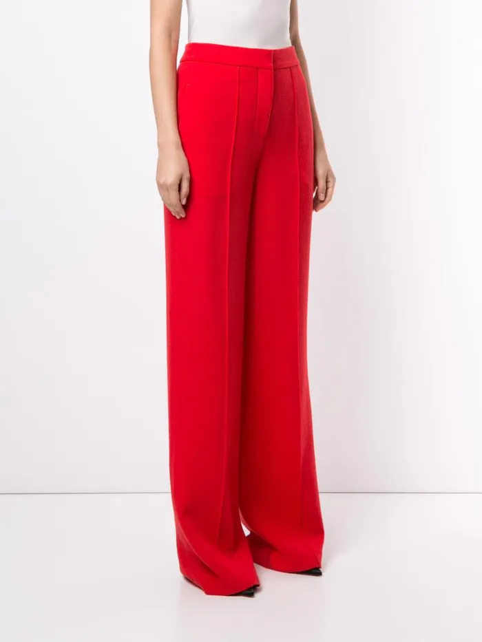Adam Lippes Pants Pintuck WideLeg Trouser In Wool Crepe Black 8211 Women