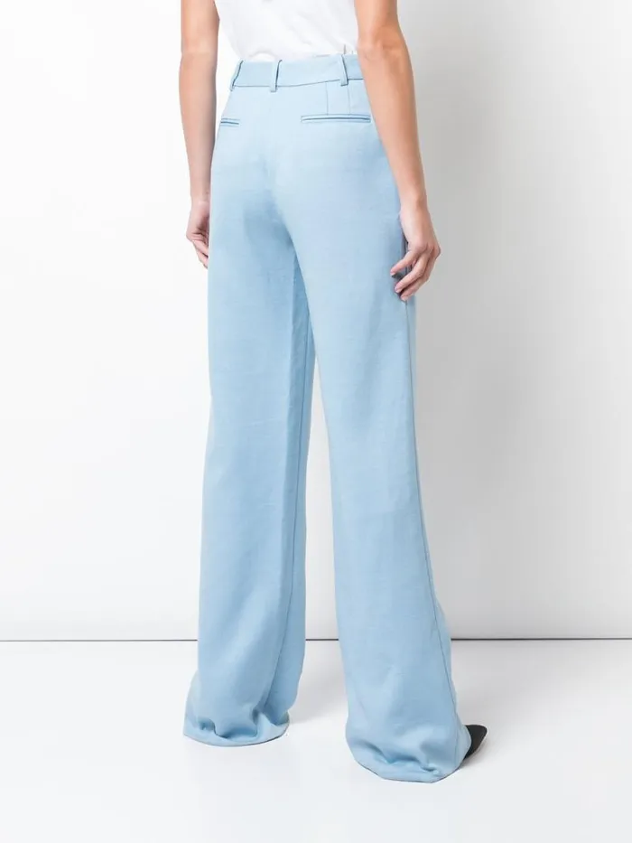 Adam Lippes Pants Trouser In Double Face Wool Light Blue 8211 Women