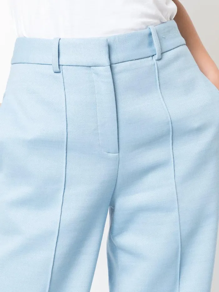 Adam Lippes Pants Trouser In Double Face Wool Light Blue 8211 Women