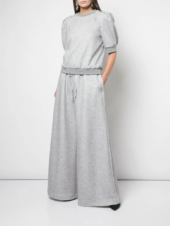 Adam Lippes Pants WideLeg Lounge Pant In Luxe Jersey Heather Grey 8211 Women