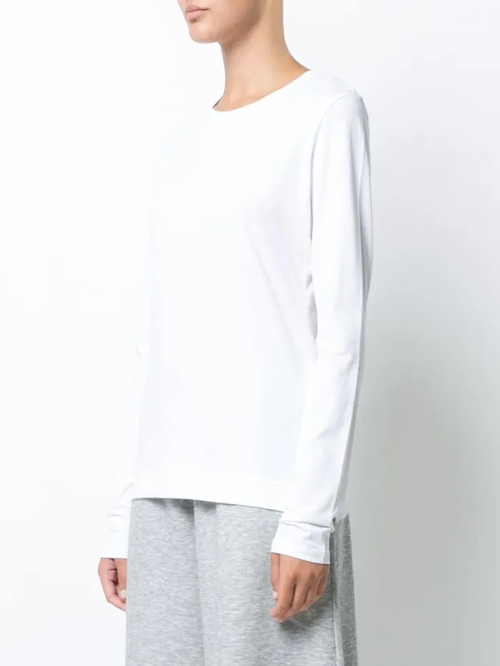 Adam Lippes Pima Cotton TShirts Long Sleeve Crewneck TShirt In Pima Cotton White 8211 Women Adam Lippes Pima Cotton TShirts Long Sleeve Crewneck TShirt In Pima Cotton White 8211 Women