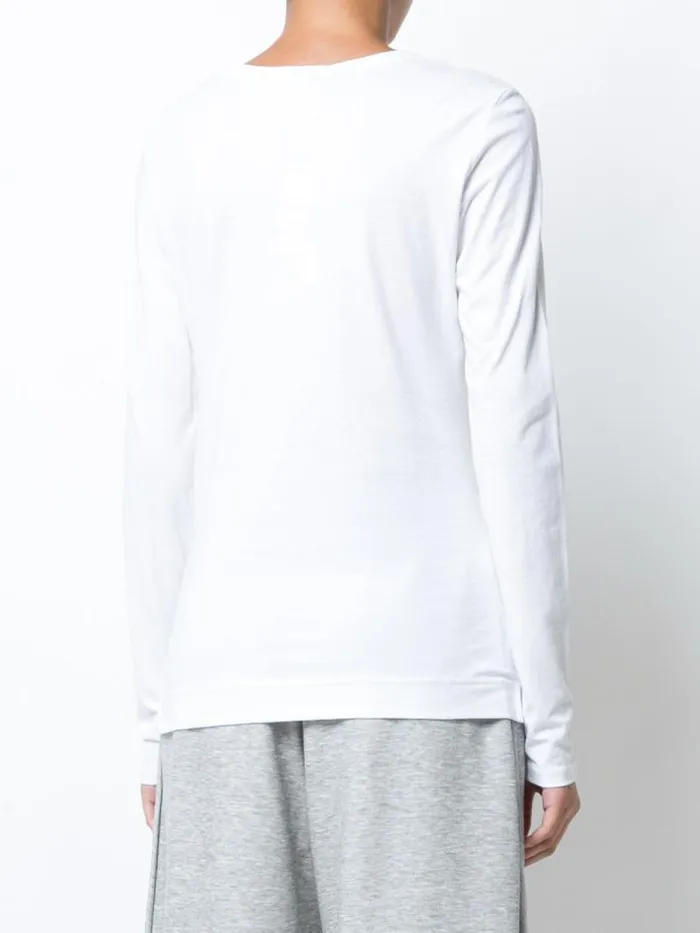Adam Lippes Pima Cotton TShirts Long Sleeve Crewneck TShirt In Pima Cotton White 8211 Women