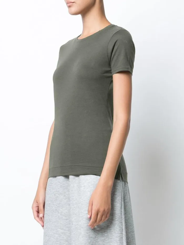 Adam Lippes Pima Cotton TShirts Short Sleeve Crewneck TShirt In Pima Cotton Military 8211 Women