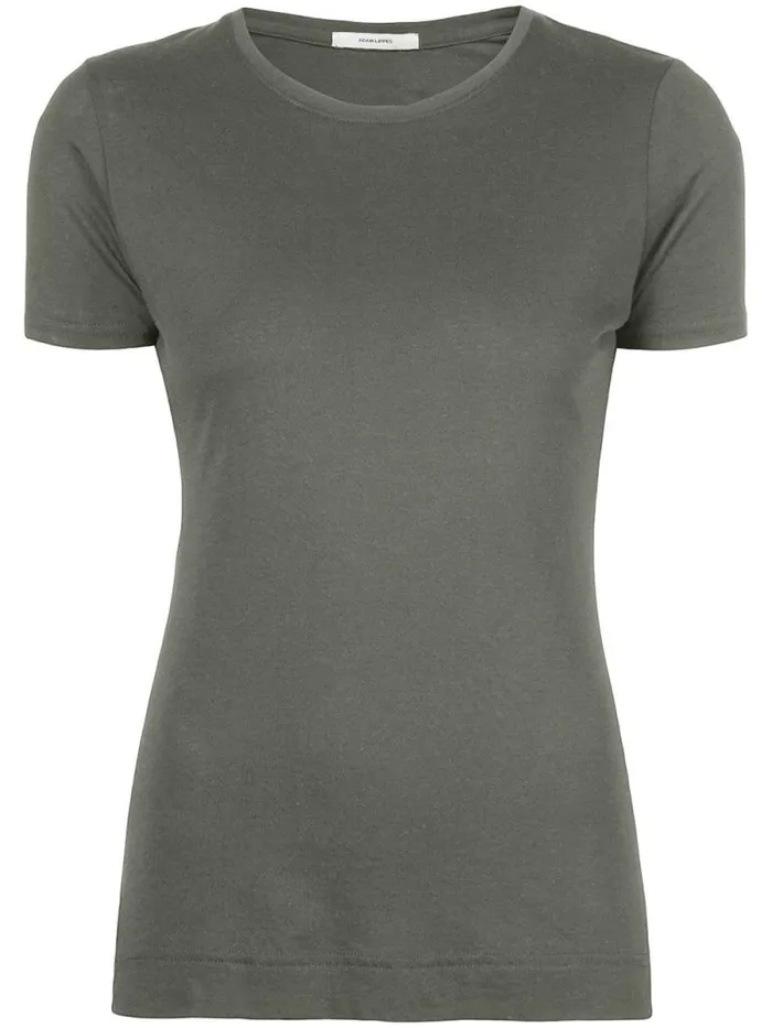 Adam Lippes Pima Cotton TShirts Short Sleeve Crewneck TShirt In Pima Cotton Military 8211 Women
