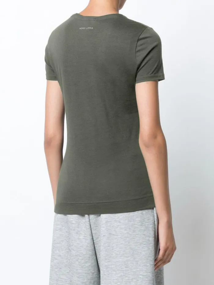Adam Lippes Pima Cotton TShirts Short Sleeve Crewneck TShirt In Pima Cotton Military 8211 Women