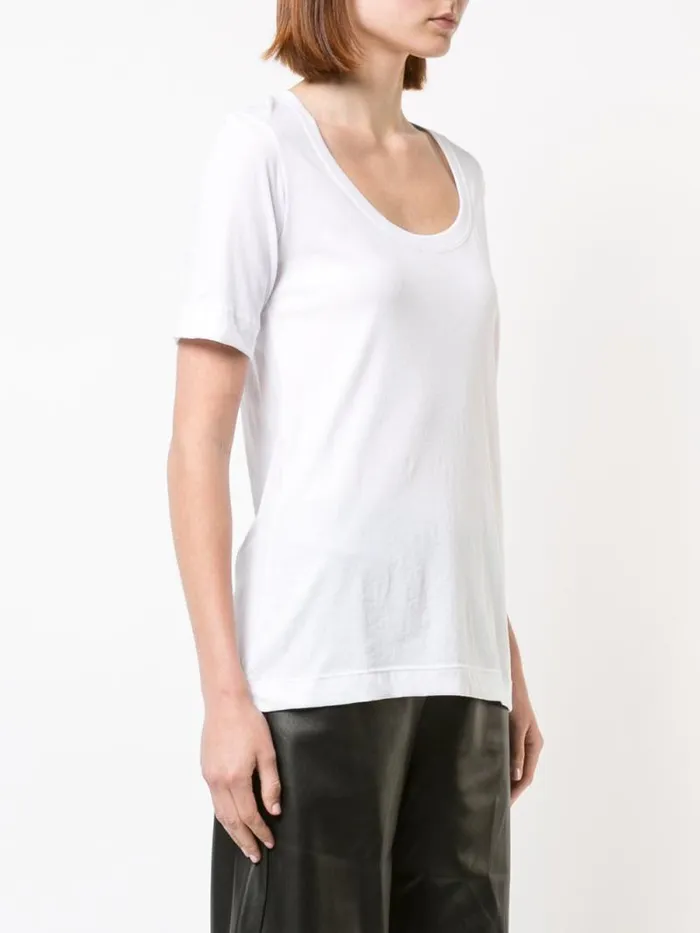 Adam Lippes Pima Cotton TShirts Short Sleeve Scoop Neck TShirt In Pima Cotton White 8211 Women Adam Lippes Pima Cotton TShirts Short Sleeve Scoop Neck TShirt In Pima Cotton White 8211 Women