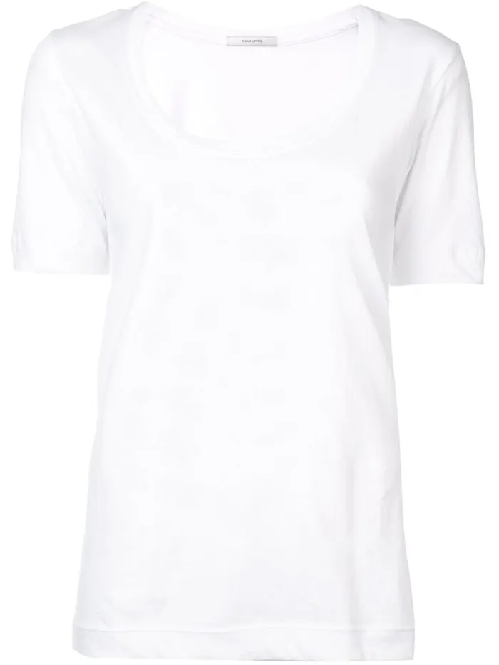 Adam Lippes Pima Cotton TShirts Short Sleeve Scoop Neck TShirt In Pima Cotton White 8211 Women