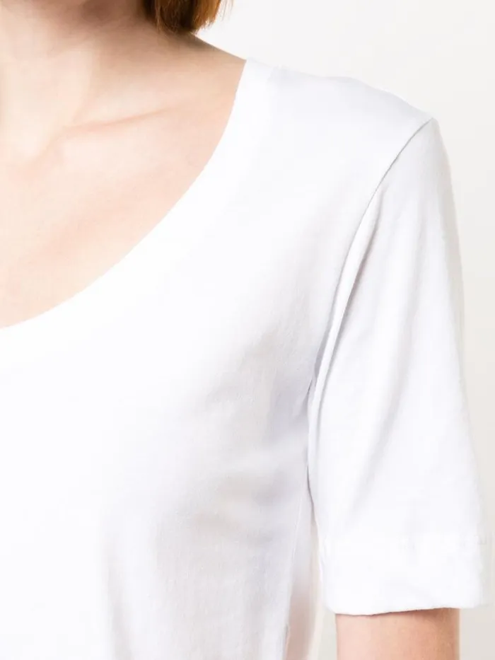 Adam Lippes Pima Cotton TShirts Short Sleeve Scoop Neck TShirt In Pima Cotton White 8211 Women