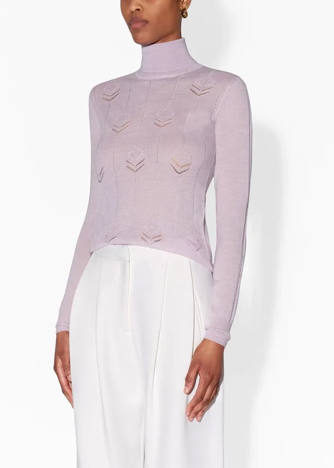 Adam Lippes Sweaters Turtleneck In Lightweight Cashmere Lilac 8211 Women