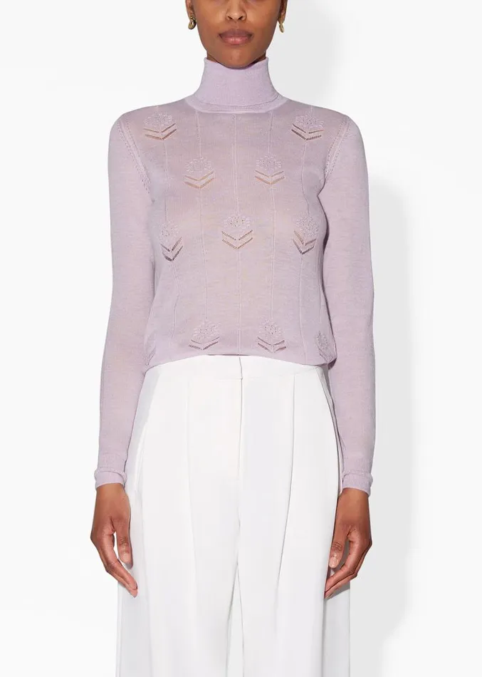 Adam Lippes Sweaters Turtleneck In Lightweight Cashmere Lilac 8211 Women