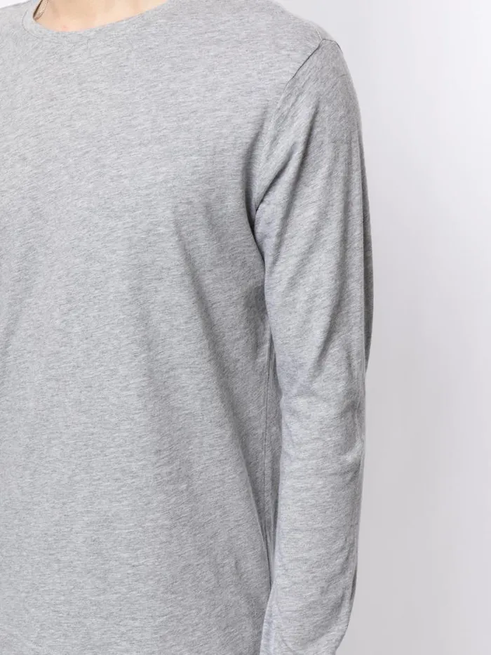 Adam Lippes TShirts Long Sleeve Crewneck TShirt In Pima Cotton Heather Grey 8211 Men