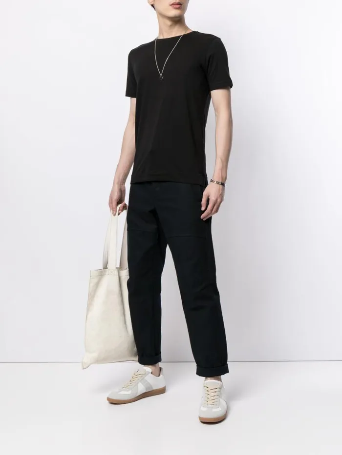Adam Lippes TShirts Short Sleeve Crewneck TShirt In Pima Cotton Black 8211 Men