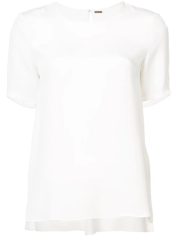 Adam Lippes Tops Pleat Back Short Sleeve Top Ivory 8211 Women