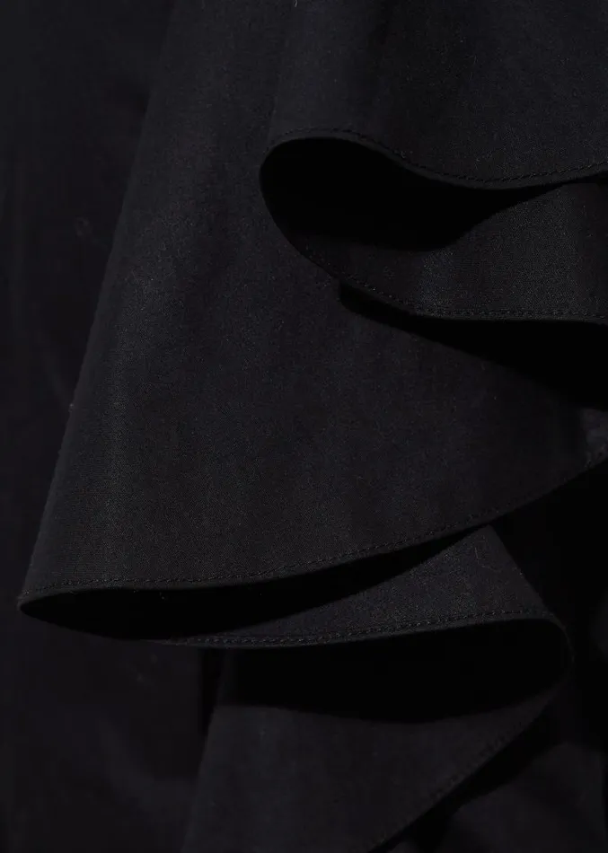 Adam Lippes Tops Ruffle Shell In Cotton Poplin Black 8211 Women