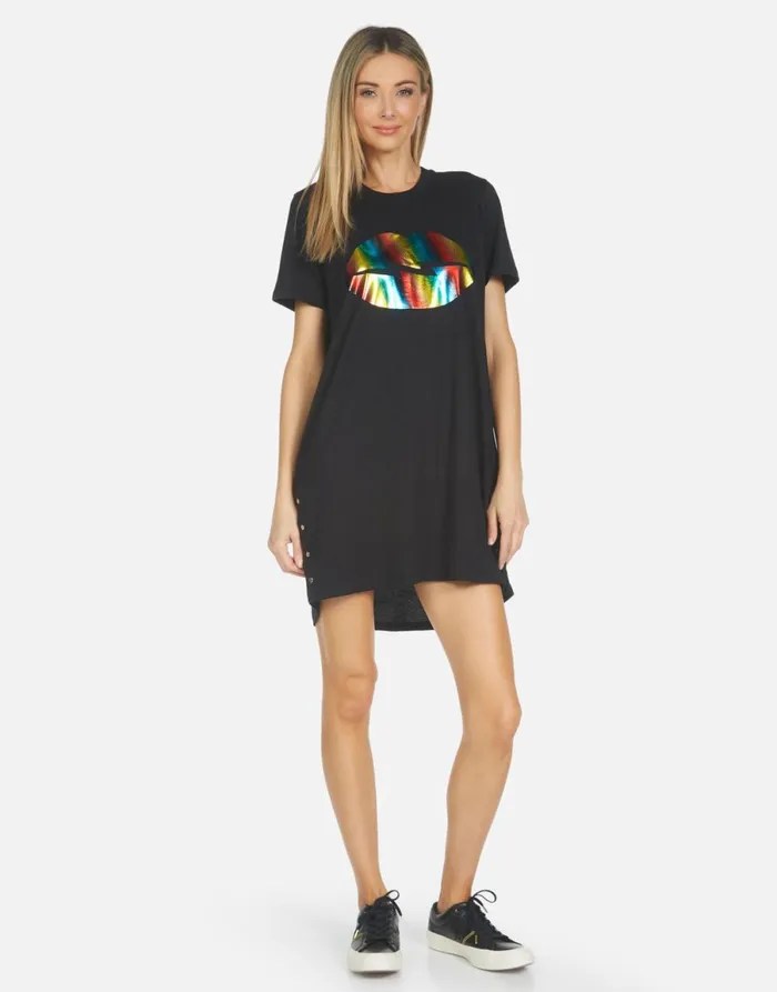 Adar Rainbow Foil Lightning Lip Black Women039s Lauren Moshi Dresses