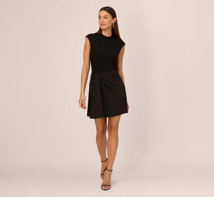 Adrianna Papell Day Dresses Cap Sleeve A Line Dress With Twisted Waist In Black 8211 Women
