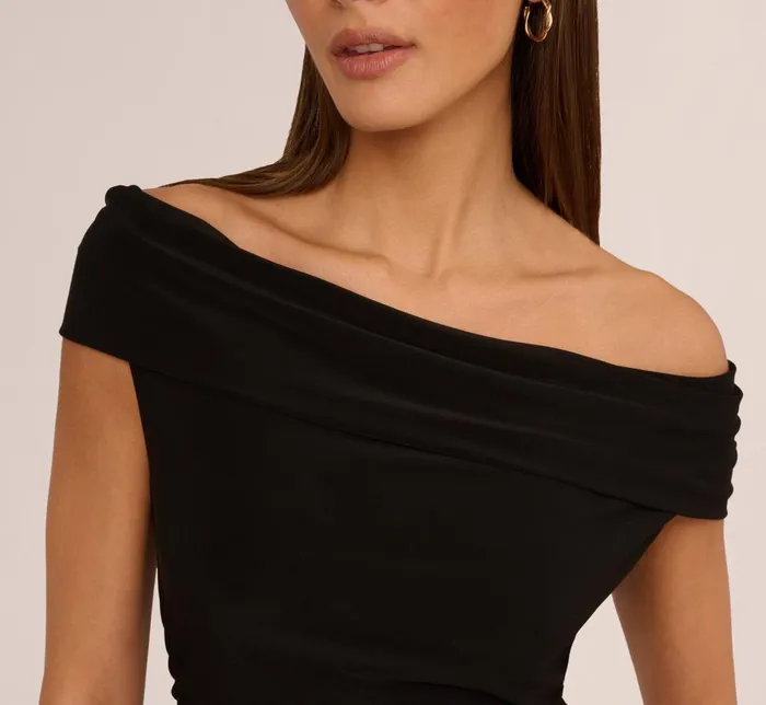 Adrianna Papell Day Dresses Off The Shoulder Jersey Maxi Dress In Black 8211 Women