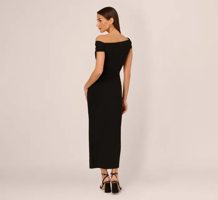 Adrianna Papell Day Dresses Off The Shoulder Jersey Maxi Dress In Black 8211 Women