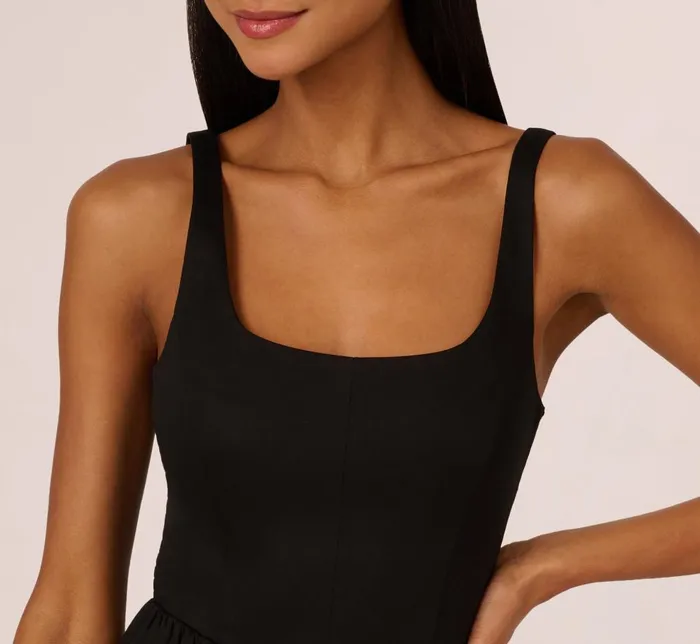 Adrianna Papell Day Dresses Sleeveless Fit And Flare Dress With Square Neckline In Black 8211 Women