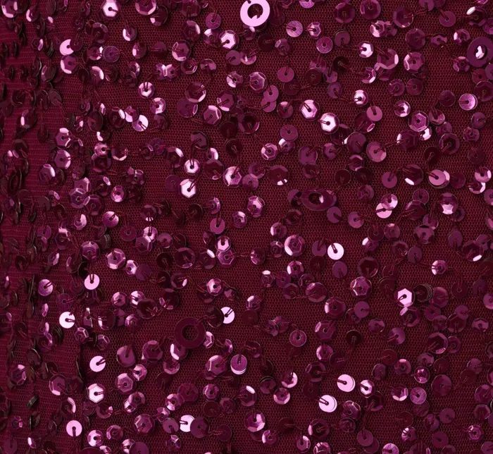 Adrianna Papell Formal Dresses Scoop Back Sequin Gown With Three Quarter Sleeves In Cabernet 8211 Women