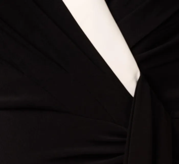 Adrianna Papell Formal Dresses Shawl Collar Jersey Gown In Black Ivory 8211 Women
