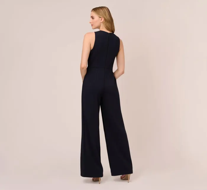 Adrianna Papell Jumpsuits Sleeveless Asymmetrical Jumpsuit In Midnight 8211 Women