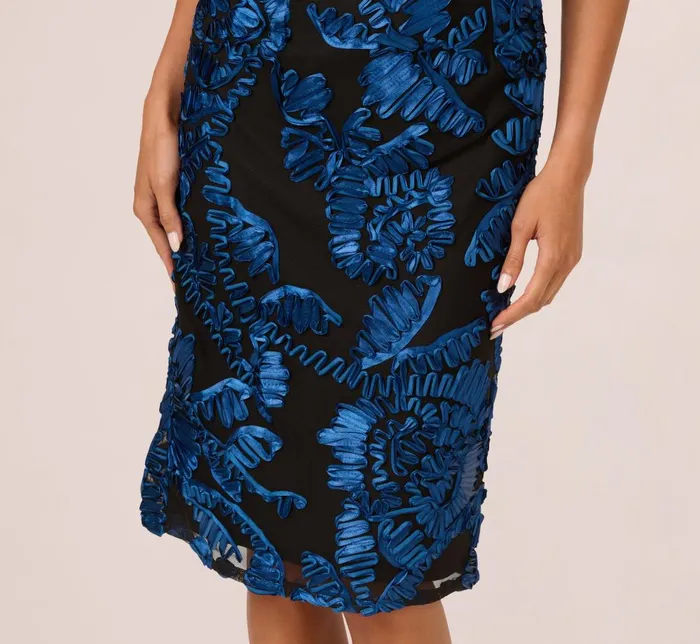 Adrianna Papell Wedding Guest Dresses Off Shoulder Soutache Dress In Navy Black 8211 Women
