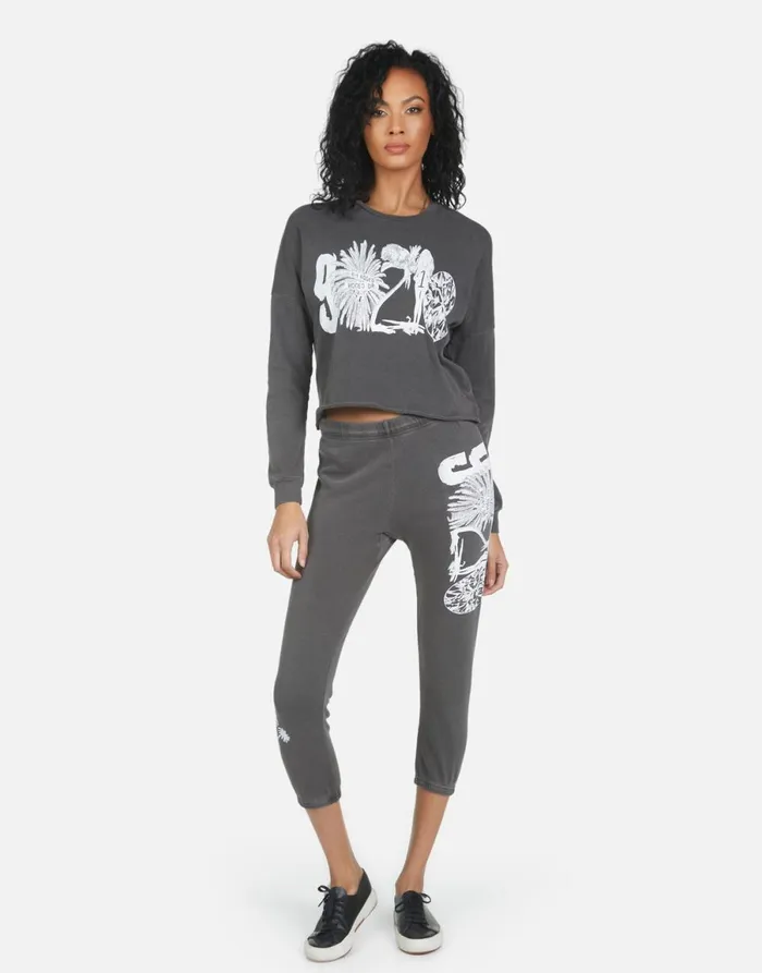 Alana 90210 Pigment Black Women039s Lauren Moshi Crop Sweatpants