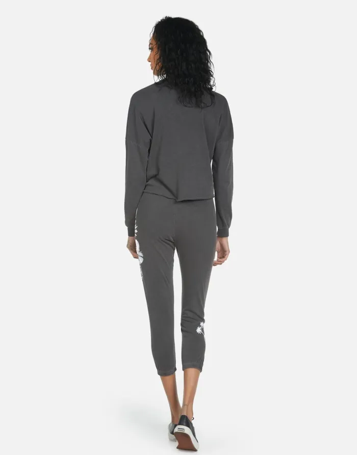 Alana 90210 Pigment Black Women039s Lauren Moshi Crop Sweatpants