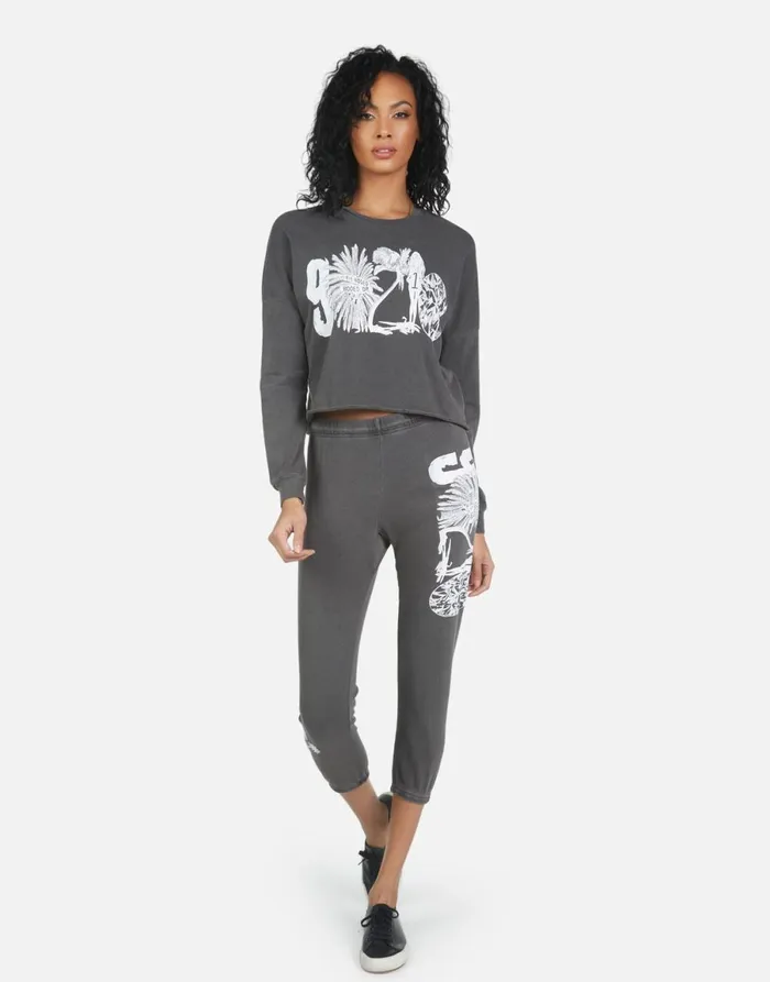 Alana 90210 Pigment Black Women039s Lauren Moshi Crop Sweatpants