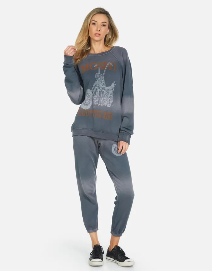 Alana Moshi Ride Faded Graphite Women039s Lauren Moshi Crop Sweatpants