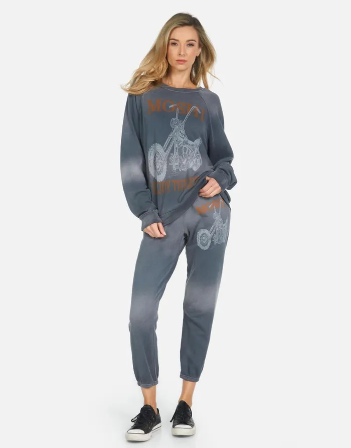 Alana Moshi Ride Faded Graphite Women039s Lauren Moshi Crop Sweatpants