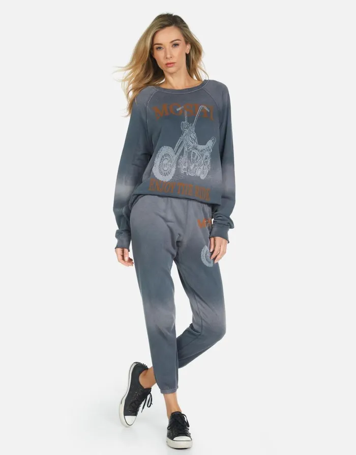 Alana Moshi Ride Faded Graphite Women039s Lauren Moshi Crop Sweatpants