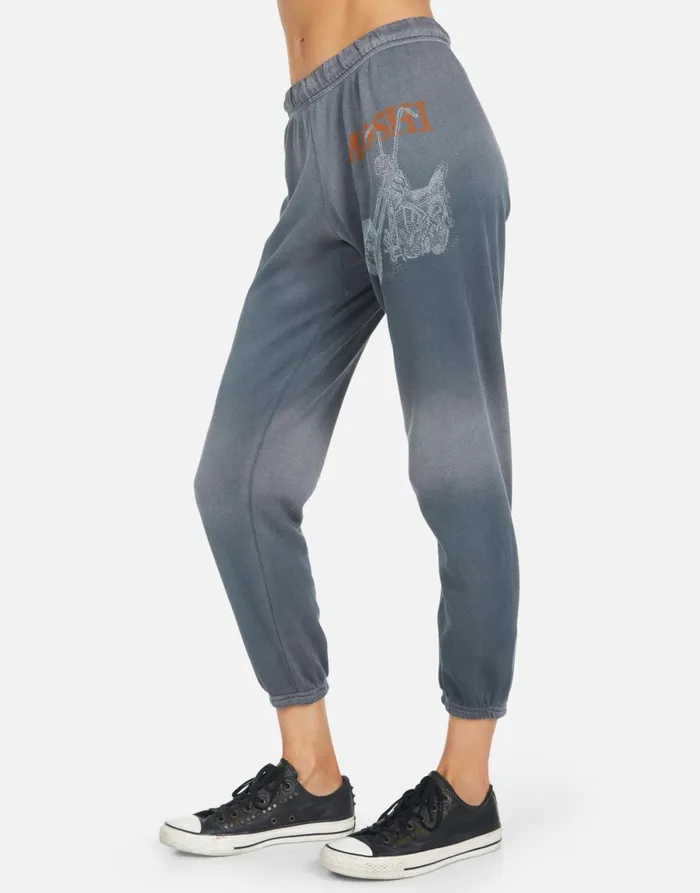 Alana Moshi Ride Faded Graphite Women039s Lauren Moshi Crop Sweatpants