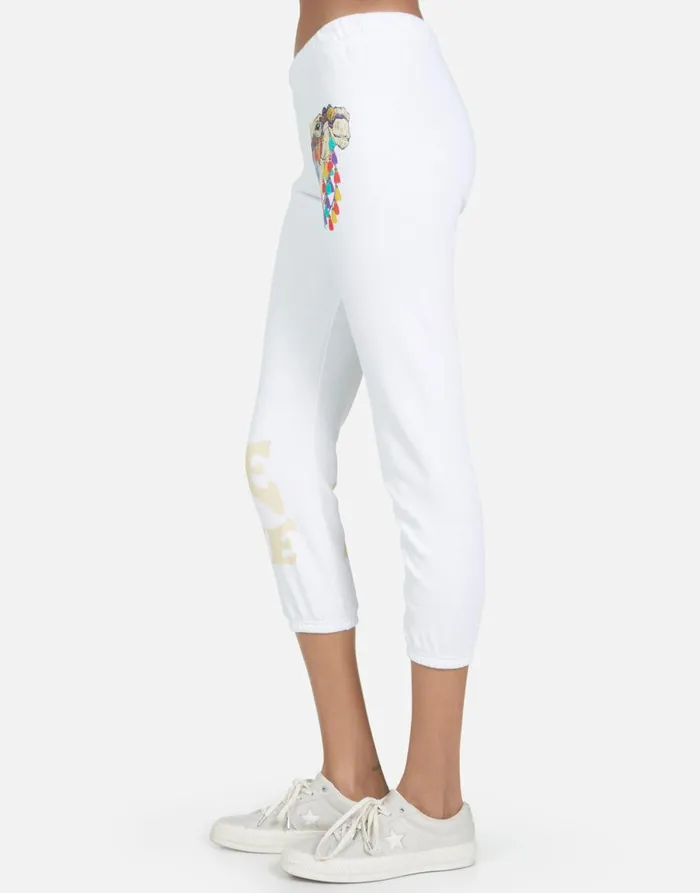 Alana Peace Love Camel White Women039s Lauren Moshi Crop Sweatpants