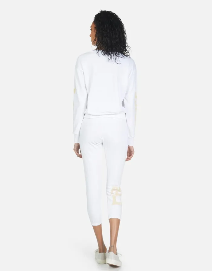 Alana Peace Love Camel White Women039s Lauren Moshi Crop Sweatpants