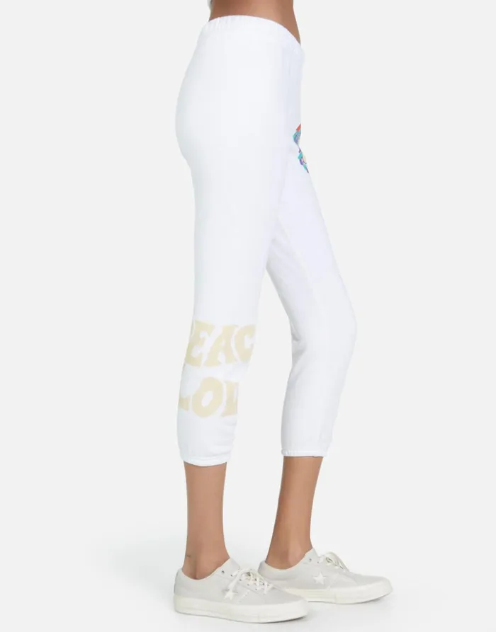 Alana Peace Love Camel White Women039s Lauren Moshi Crop Sweatpants