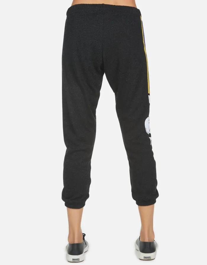 Alana Peace Love Stripe Black Women039s Lauren Moshi Crop Sweatpants