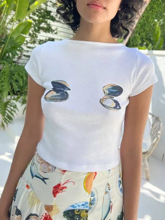 Alex Tee Clams Tops Lisa Says Gah Women