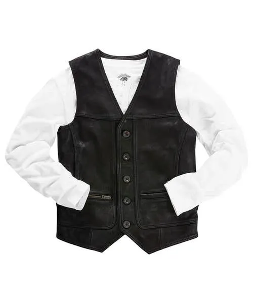 Apparel Black Leather Waistcoat Black Coats and Jackets Joebrowns Apparel Black Leather Waistcoat Black Coats and Jackets Joebrowns