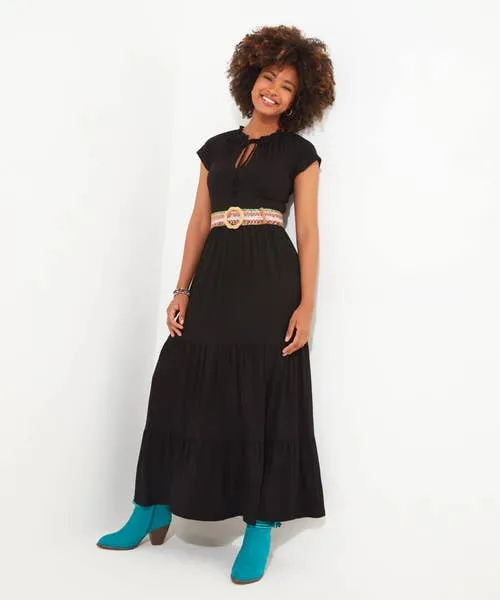 Apparel Dresses Joebrowns Halle Boho Jersey Dress BlackLime