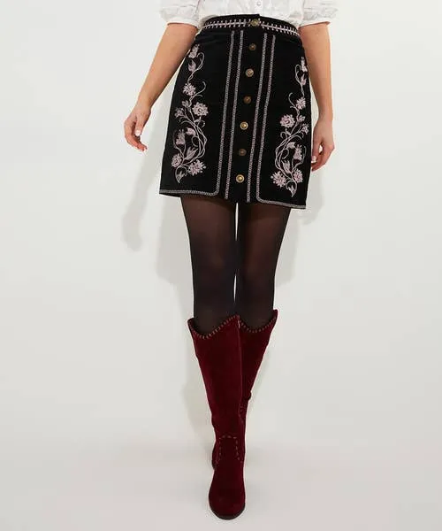 Apparel Skirts Joebrowns Embroidered Skirt Black Apparel Skirts Joebrowns Embroidered Skirt Black