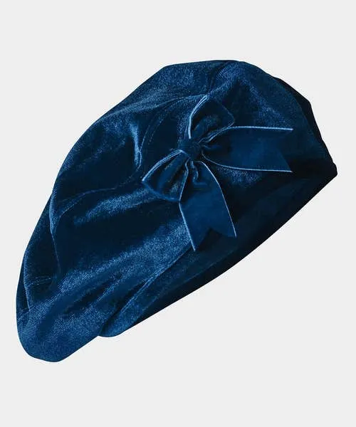 Apparel Vintage Luxe Velvet Beret Dark Teal Accessories and Jewellery Joebrowns