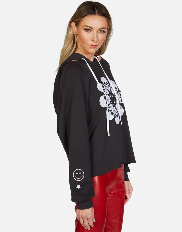 Autumn Happy Skull Flower Onyx Women039s Lauren Moshi Hoodies