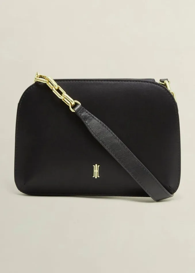 Bags Women HOBBS Milan Satin Clutch Bag Black