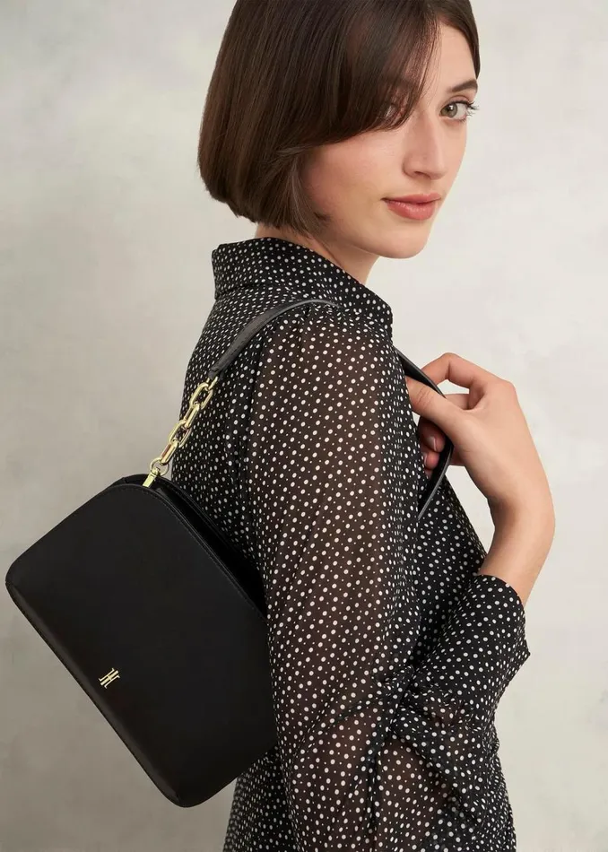 Bags Women HOBBS Milan Satin Clutch Bag Black